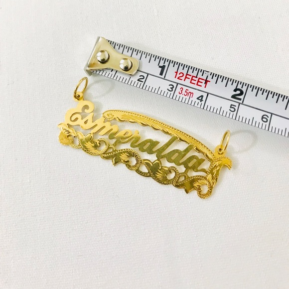 14k Gold Name Pendant Esmeralda 